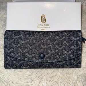 Goyard Blue and White Patterned Wallet